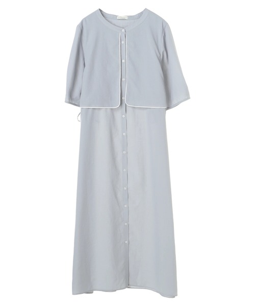 earth music&ecology(アースミュージックアンドエコロジー)の「【WEB限定】サイドリボンシャツワンピース *(ワンピース・レディース・ネイビー/オフホワイト/ブルー系その他5・FREE)」の22枚目の写真