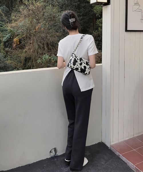 me+em select（ミームセレクト）の「【数量限定販売】【 8color 】バックスリットクルーネックTシャツ（Tシャツ/カットソー・レディース・ターコイズブルー/ホワイト/ブルー/グレー/グリーン/オレンジ/ブラック/ピンク・FREE）」の13枚目の写真