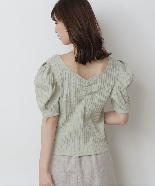 FREE'S MART（フリーズマート）の「◆2Wayふくれジャガードカットソー（Tシャツ/カットソー・レディース・ブラック/ホワイト/グリーン・FREE）」の9枚目の写真