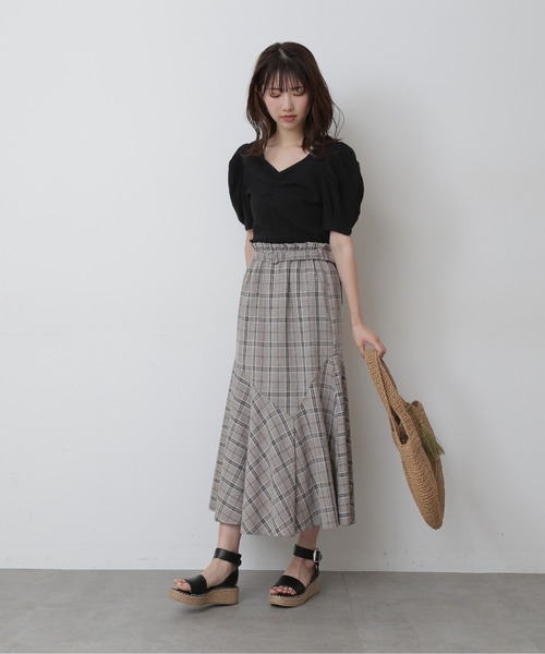 FREE'S MART（フリーズマート）の「◆2Wayふくれジャガードカットソー（Tシャツ/カットソー・レディース・ブラック/ホワイト/グリーン・FREE）」の5枚目の写真