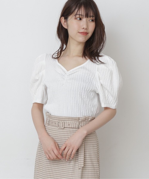 FREE'S MART（フリーズマート）の「◆2Wayふくれジャガードカットソー（Tシャツ/カットソー・レディース・ブラック/ホワイト/グリーン・FREE）」の6枚目の写真