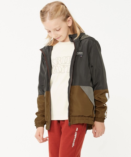 KRIFF MAYER Kid's Collection（クリフメイヤーキッズコレクション）の「レトスポJK（ナイロンジャケット・キッズ・ダークグレー/モカ/ネイビー・120/130/140/150/160/170）」の4枚目の写真