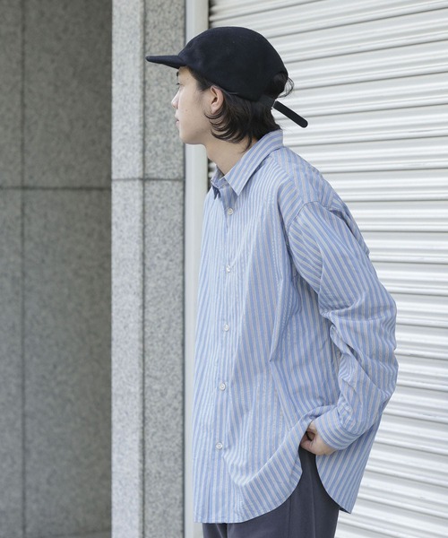 SENSE OF PLACE by URBAN RESEARCH（センスオブプレイスバイアーバンリサーチ）の「SENSE OF PLACE　タイプライタールーズシャツ（シャツ/ブラウス・メンズ・ネイビー/オリーブ/ダークブラウン/ホワイト/ブルー/ブルー系その他・LARGE/MEDIUM）」の6枚目の写真