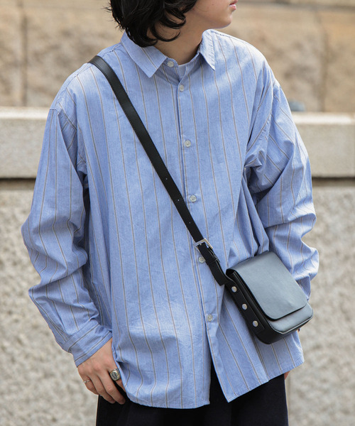 SENSE OF PLACE by URBAN RESEARCH（センスオブプレイスバイアーバンリサーチ）の「SENSE OF PLACE　タイプライタールーズシャツ（シャツ/ブラウス・メンズ・ネイビー/オリーブ/ダークブラウン/ホワイト/ブルー/ブルー系その他・LARGE/MEDIUM）」の4枚目の写真