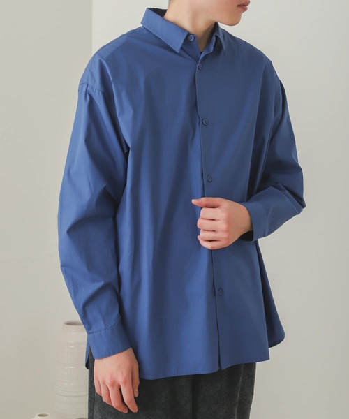 SENSE OF PLACE by URBAN RESEARCH（センスオブプレイスバイアーバンリサーチ）の「SENSE OF PLACE　タイプライタールーズシャツ（シャツ/ブラウス・メンズ・ネイビー/オリーブ/ダークブラウン/ホワイト/ブルー/ブルー系その他・LARGE/MEDIUM）」の5枚目の写真