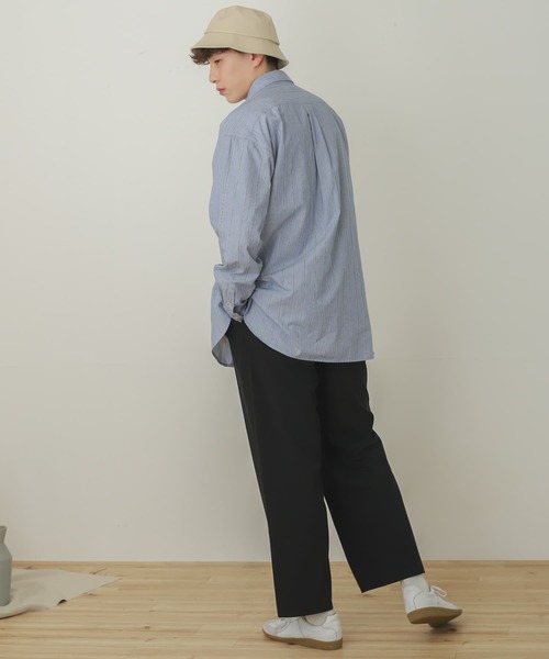 SENSE OF PLACE by URBAN RESEARCH（センスオブプレイスバイアーバンリサーチ）の「SENSE OF PLACE　タイプライタールーズシャツ（シャツ/ブラウス・メンズ・ネイビー/オリーブ/ダークブラウン/ホワイト/ブルー/ブルー系その他・LARGE/MEDIUM）」の13枚目の写真