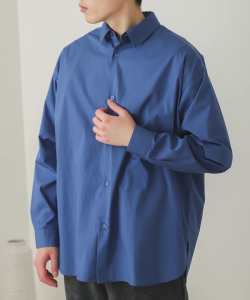 SENSE OF PLACE by URBAN RESEARCH（センスオブプレイスバイアーバンリサーチ）の「SENSE OF PLACE　タイプライタールーズシャツ（シャツ/ブラウス・メンズ・ネイビー/オリーブ/ダークブラウン/ホワイト/ブルー/ブルー系その他・LARGE/MEDIUM）」の15枚目の写真