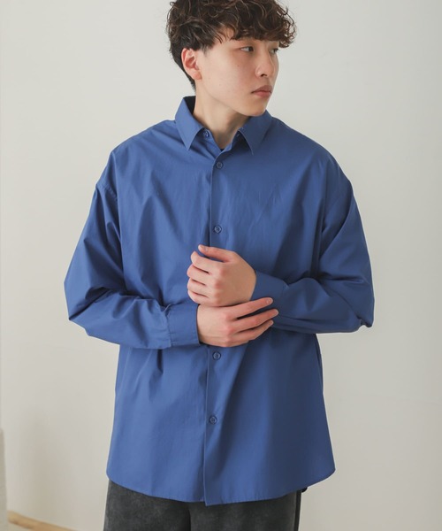 SENSE OF PLACE by URBAN RESEARCH（センスオブプレイスバイアーバンリサーチ）の「SENSE OF PLACE　タイプライタールーズシャツ（シャツ/ブラウス・メンズ・ネイビー/オリーブ/ダークブラウン/ホワイト/ブルー/ブルー系その他・LARGE/MEDIUM）」の17枚目の写真