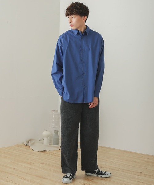 SENSE OF PLACE by URBAN RESEARCH（センスオブプレイスバイアーバンリサーチ）の「SENSE OF PLACE　タイプライタールーズシャツ（シャツ/ブラウス・メンズ・ネイビー/オリーブ/ダークブラウン/ホワイト/ブルー/ブルー系その他・LARGE/MEDIUM）」の18枚目の写真