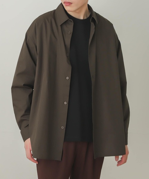 SENSE OF PLACE by URBAN RESEARCH（センスオブプレイスバイアーバンリサーチ）の「SENSE OF PLACE　タイプライタールーズシャツ（シャツ/ブラウス・メンズ・ネイビー/オリーブ/ダークブラウン/ホワイト/ブルー/ブルー系その他・LARGE/MEDIUM）」の20枚目の写真