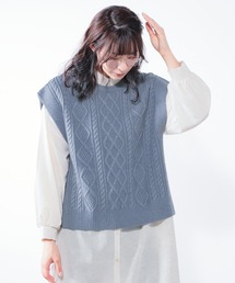 Honeys | ケーブル編ニットベスト(ベスト)