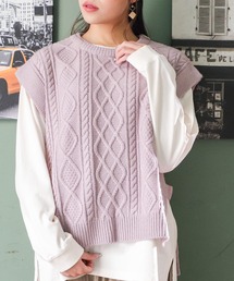 Honeys | ケーブル編ニットベスト(ベスト)