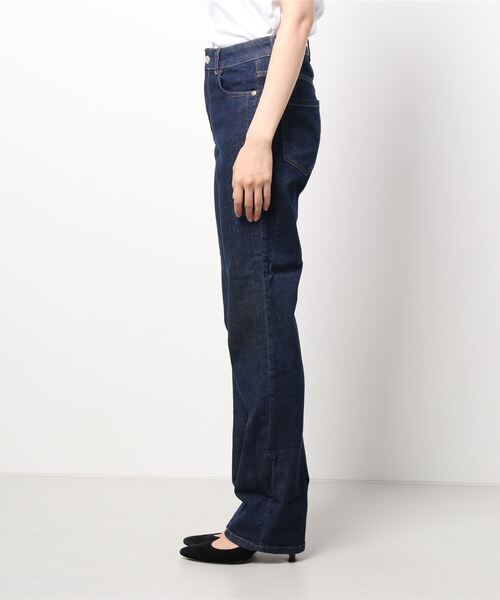 SISLEY(シスレー)の「ダブル裾ストレッチワイドデニムパンツ(デニムパンツ・レディース・インディゴブルー・26inch/25inch/27inch/28inch)」の2枚目の写真