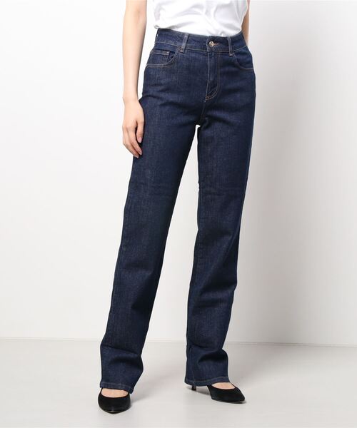 SISLEY(シスレー)の「ダブル裾ストレッチワイドデニムパンツ(デニムパンツ・レディース・インディゴブルー・26inch/25inch/27inch/28inch)」の9枚目の写真