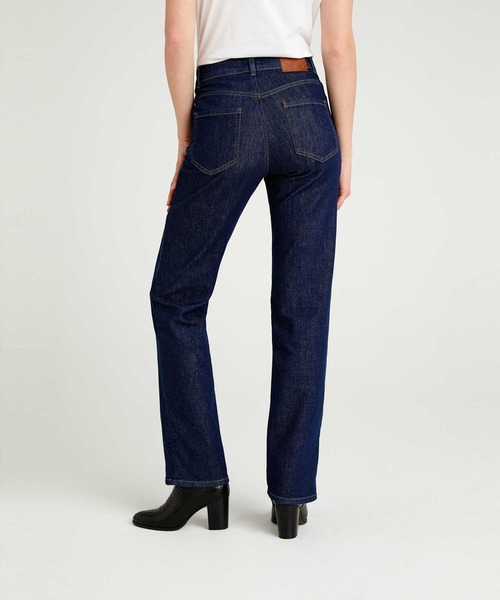 SISLEY(シスレー)の「ダブル裾ストレッチワイドデニムパンツ(デニムパンツ・レディース・インディゴブルー・26inch/25inch/27inch/28inch)」の6枚目の写真