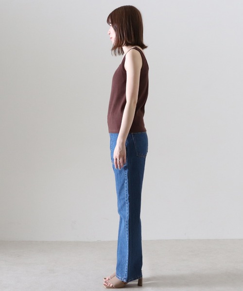 Cheek（チーク）の「コットンテレコカップ付タンクトップ（タンクトップ・レディース・ブラック/オフホワイト/ブラウン/ベージュ・FREE）」の8枚目の写真