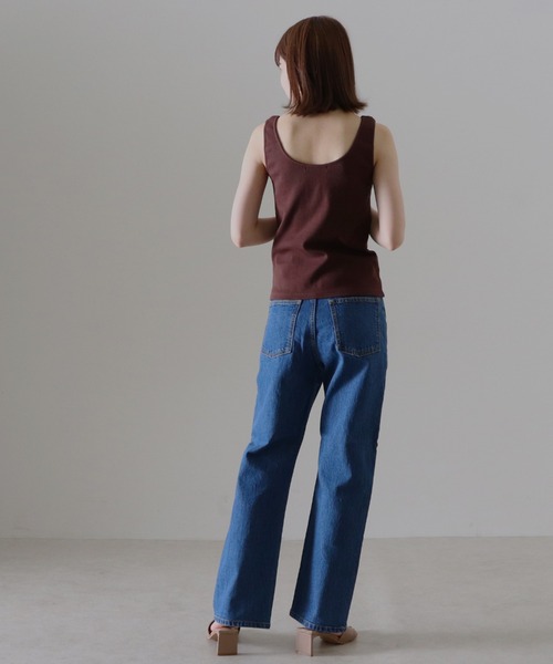 Cheek（チーク）の「コットンテレコカップ付タンクトップ（タンクトップ・レディース・ブラック/オフホワイト/ブラウン/ベージュ・FREE）」の14枚目の写真