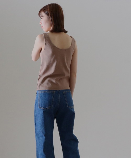 Cheek（チーク）の「コットンテレコカップ付タンクトップ（タンクトップ・レディース・ブラック/オフホワイト/ブラウン/ベージュ・FREE）」の16枚目の写真