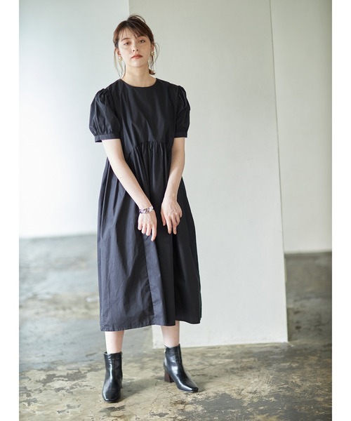 Cookie Chocolate（クッキーチョコレート）の「ギャザーボリュームワンピース（ワンピース・レディース・ホワイト/ブラック・M）」の4枚目の写真