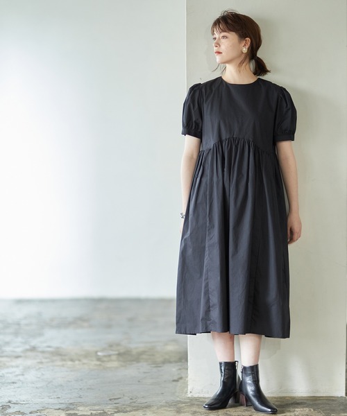 Cookie Chocolate（クッキーチョコレート）の「ギャザーボリュームワンピース（ワンピース・レディース・ホワイト/ブラック・M）」の6枚目の写真