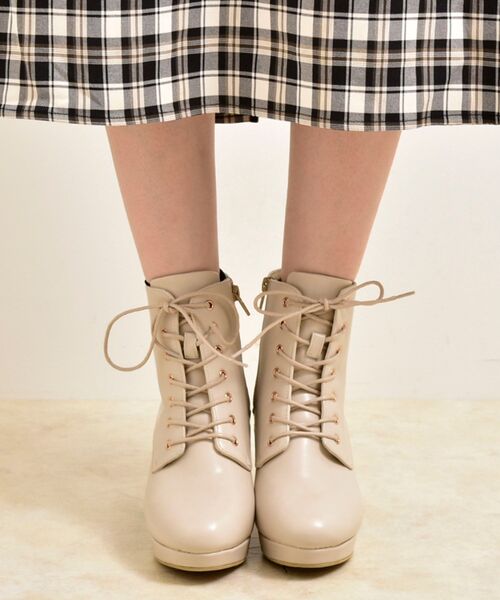 MAJESTIC LEGON（マジェスティックレゴン）の「レースアップレディブーツ（ブーツ・レディース・ブラック/ブラウン/グレー/アイボリー・SMALL/MEDIUM/LARGE/X-LARGE）」の13枚目の写真