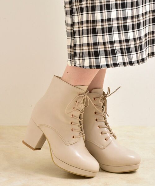 MAJESTIC LEGON（マジェスティックレゴン）の「レースアップレディブーツ（ブーツ・レディース・ブラック/ブラウン/グレー/アイボリー・SMALL/MEDIUM/LARGE/X-LARGE）」の8枚目の写真