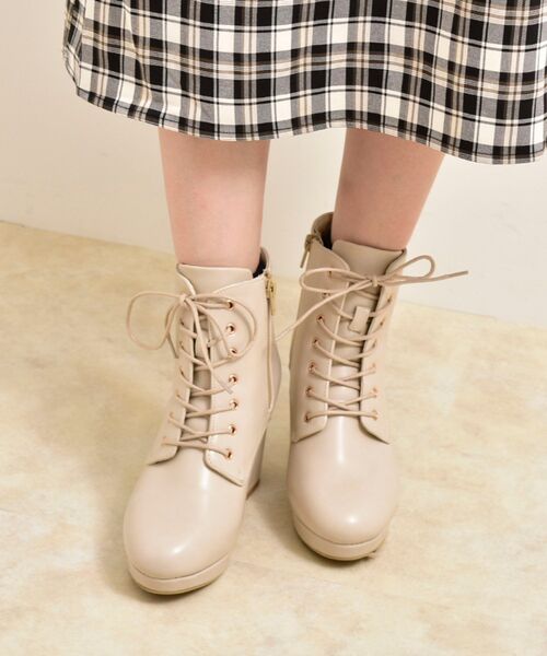 MAJESTIC LEGON（マジェスティックレゴン）の「レースアップレディブーツ（ブーツ・レディース・ブラック/ブラウン/グレー/アイボリー・SMALL/MEDIUM/LARGE/X-LARGE）」の17枚目の写真