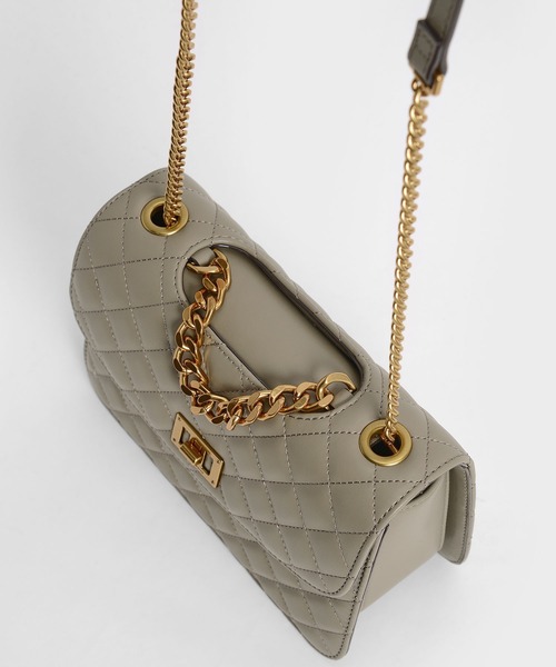 CHARLES & KEITH（チャールズ & キース）の「キルテッド クラッチ / Quilted Clutch（クラッチバッグ・レディース・ブラック/ホワイト系その他/バーガンディー/ライトベージュ・S）」の16枚目の写真
