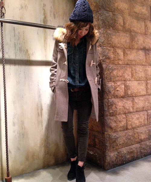 goa（ゴア）の「ラクーンファー付ダッフルコート（ダッフルコート・レディース・グレー/ブラウン・FREE）」の13枚目の写真