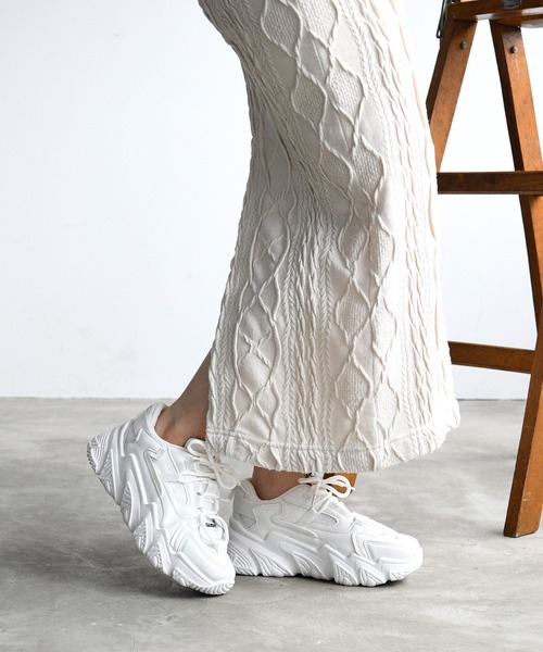 NOFALL（ノーフォール）の「ボリュームソールダッドスニーカー（スニーカー・レディース・ホワイト/ベージュ/グレー/ブラック・S/M/L/LL/3L/SS）」の8枚目の写真