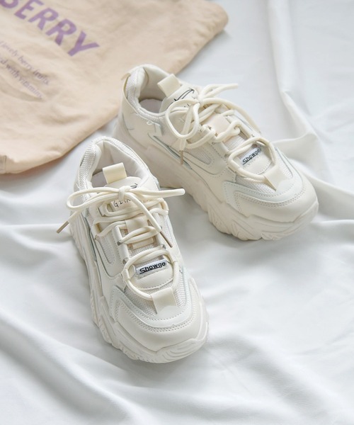 NOFALL（ノーフォール）の「ボリュームソールダッドスニーカー（スニーカー・レディース・ホワイト/ベージュ/グレー/ブラック・S/M/L/LL/3L/SS）」の14枚目の写真