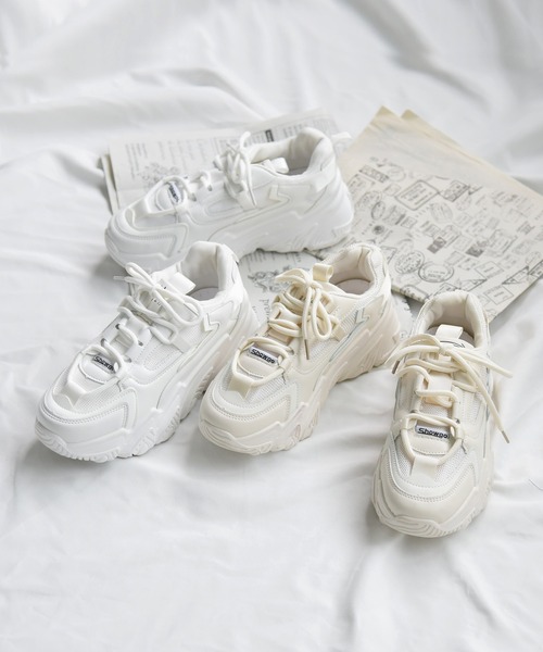 NOFALL（ノーフォール）の「ボリュームソールダッドスニーカー（スニーカー・レディース・ホワイト/ベージュ/グレー/ブラック・S/M/L/LL/3L/SS）」の5枚目の写真