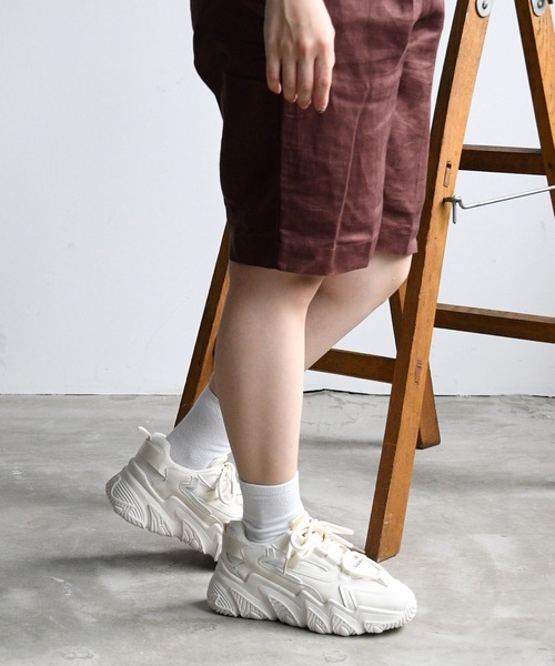 NOFALL（ノーフォール）の「ボリュームソールダッドスニーカー（スニーカー・レディース・ホワイト/ベージュ/グレー/ブラック・S/M/L/LL/3L/SS）」の10枚目の写真