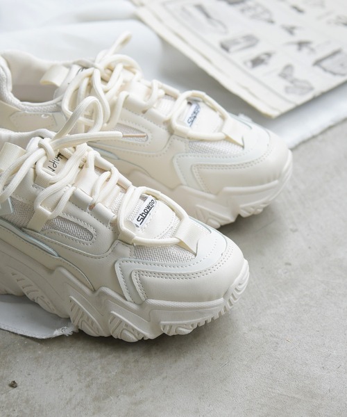 NOFALL（ノーフォール）の「ボリュームソールダッドスニーカー（スニーカー・レディース・ホワイト/ベージュ/グレー/ブラック・S/M/L/LL/3L/SS）」の7枚目の写真