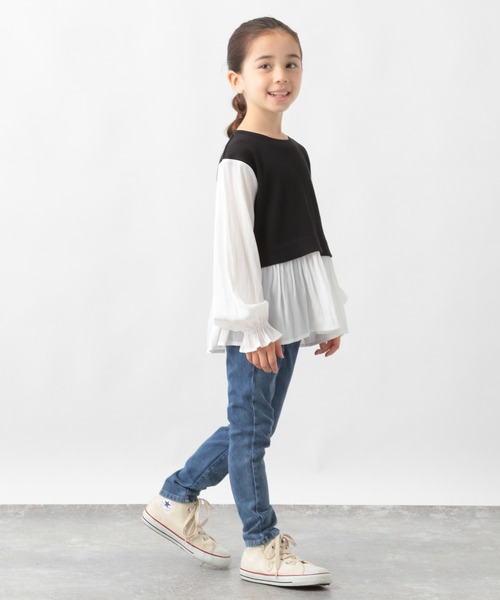 GLOBAL WORK（グローバルワーク）の「【キッズ】オシャ楽ドッキングプルオーバー長袖/959450（Tシャツ/カットソー・キッズ・ブラック/ベージュ系その他3・140cm/130cm/150cm/110cm/160cm/120cm/100cm）」の7枚目の写真