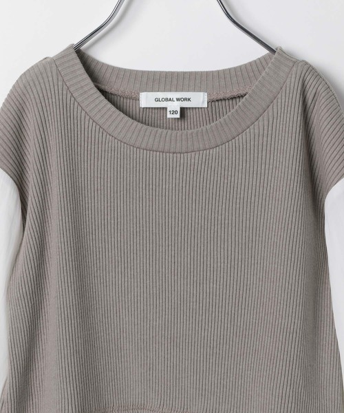 GLOBAL WORK（グローバルワーク）の「【キッズ】オシャ楽ドッキングプルオーバー長袖/959450（Tシャツ/カットソー・キッズ・ブラック/ベージュ系その他3・140cm/130cm/150cm/110cm/160cm/120cm/100cm）」の6枚目の写真