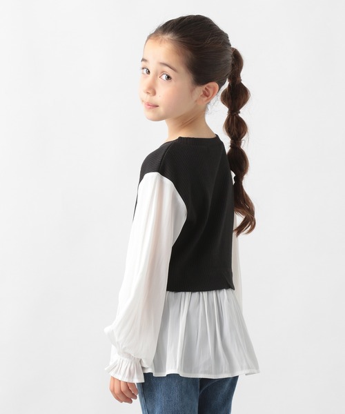 GLOBAL WORK（グローバルワーク）の「【キッズ】オシャ楽ドッキングプルオーバー長袖/959450（Tシャツ/カットソー・キッズ・ブラック/ベージュ系その他3・140cm/130cm/150cm/110cm/160cm/120cm/100cm）」の13枚目の写真