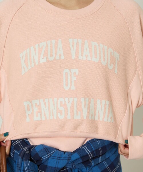 FREAK'S STORE(フリークスストア)の「HEAVYショートロゴスウェット(スウェット・レディース・ライトグレー/ネイビー/オフホワイト/ピンク/ブルーグリーン・フリ-)」の11枚目の写真