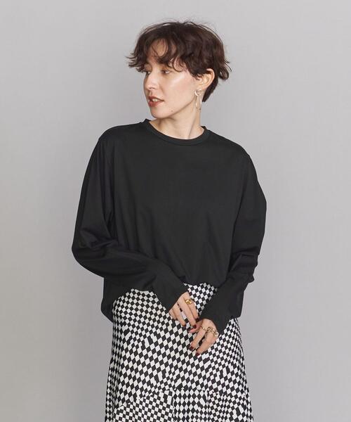 BEAUTY&YOUTH UNITED ARROWS（ビューティーアンドユースユナイテッドアローズ）の「BY スムースコットンカーブスリーブ カットソー（Tシャツ/カットソー・レディース・ホワイト/ブラック/ベージュ・FREE）」の3枚目の写真