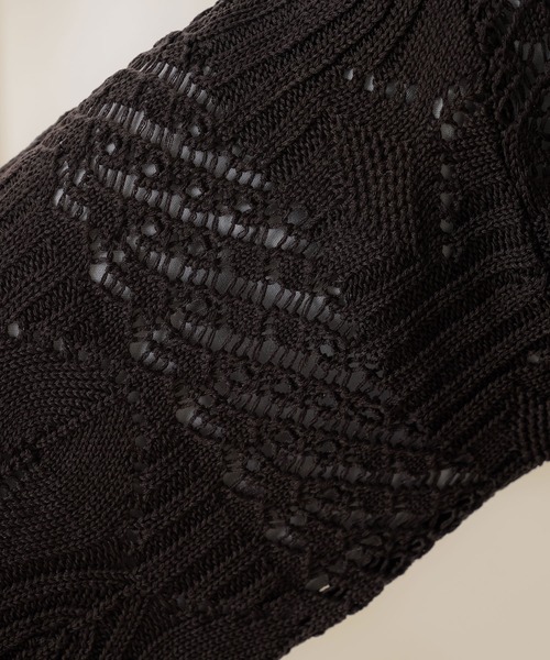 Newlyme（ニューリーミー）の「2WAYクルーネック透かし編みカーディガン（カーディガン/ボレロ・レディース・ブラック/アイボリー/ベージュ/ブラウン/ミント・XX-LARGE/X-LARGE/MEDIUM/LARGE）」の8枚目の写真