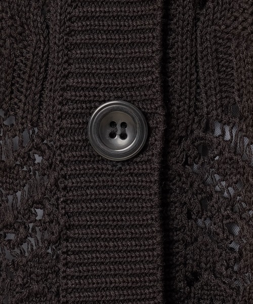 Newlyme（ニューリーミー）の「2WAYクルーネック透かし編みカーディガン（カーディガン/ボレロ・レディース・ブラック/アイボリー/ベージュ/ブラウン/ミント・XX-LARGE/X-LARGE/MEDIUM/LARGE）」の15枚目の写真