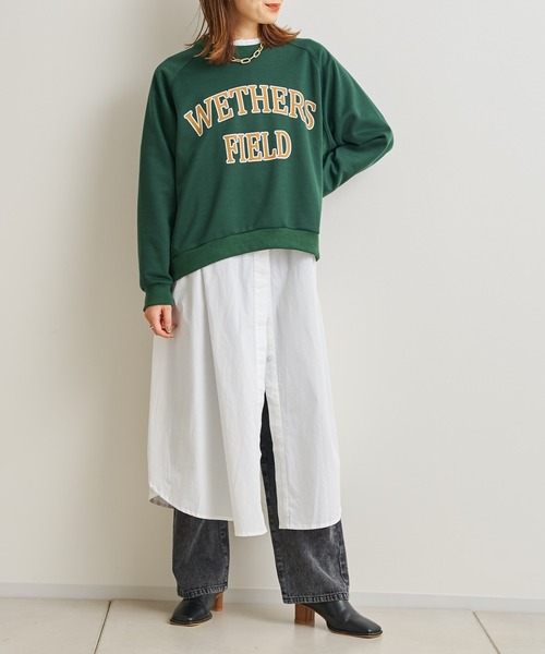 prose verse（プロズヴェール）の「カレッジロゴプルオーバー（スウェット・レディース・グリーン/ライトグレー/チャコールグレー・FREE）」の6枚目の写真