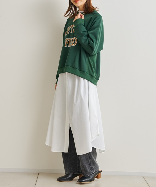 prose verse（プロズヴェール）の「カレッジロゴプルオーバー（スウェット・レディース・グリーン/ライトグレー/チャコールグレー・FREE）」の8枚目の写真