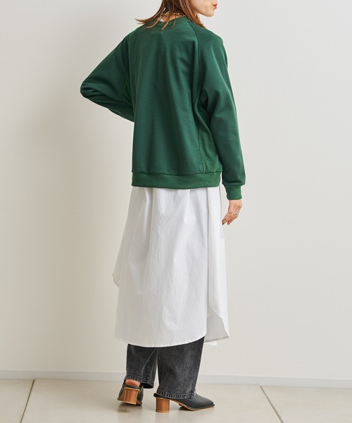 prose verse（プロズヴェール）の「カレッジロゴプルオーバー（スウェット・レディース・グリーン/ライトグレー/チャコールグレー・FREE）」の9枚目の写真