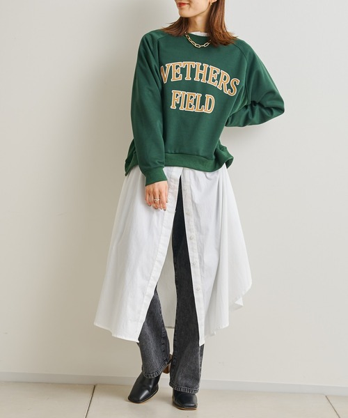 prose verse（プロズヴェール）の「カレッジロゴプルオーバー（スウェット・レディース・グリーン/ライトグレー/チャコールグレー・FREE）」の10枚目の写真
