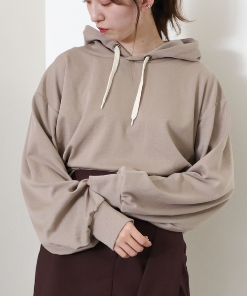 archives(アルシーヴ)の「ポンチショートプルパーカー(パーカー・レディース・ブルーグレー/アイボリー/ブラック/ベージュ・MEDIUM)」の4枚目の写真