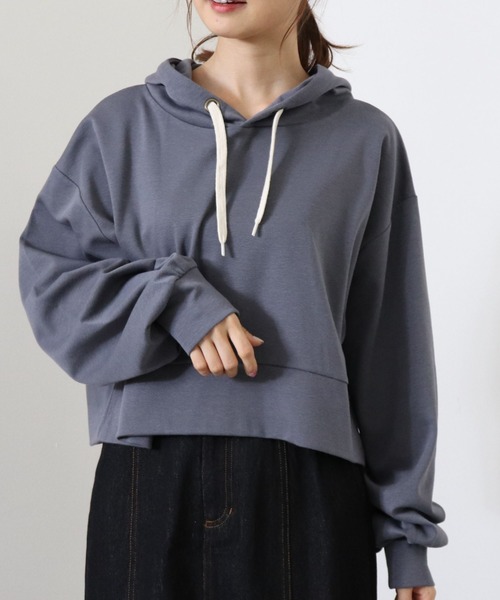 archives(アルシーヴ)の「ポンチショートプルパーカー(パーカー・レディース・ブルーグレー/アイボリー/ブラック/ベージュ・MEDIUM)」の3枚目の写真