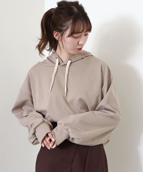 archives(アルシーヴ)の「ポンチショートプルパーカー(パーカー・レディース・ブルーグレー/アイボリー/ブラック/ベージュ・MEDIUM)」の5枚目の写真