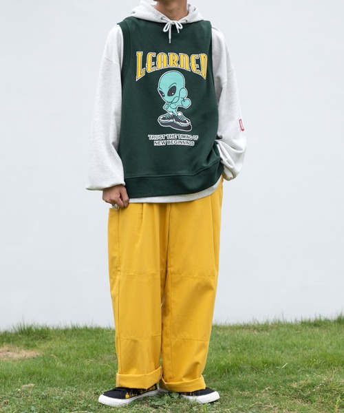 kutir(クティール)の「スウェットプリントベスト(ベスト・メンズ・杢グレー/ダークグリーン/ブラック・MEDIUM/LARGE)」の18枚目の写真