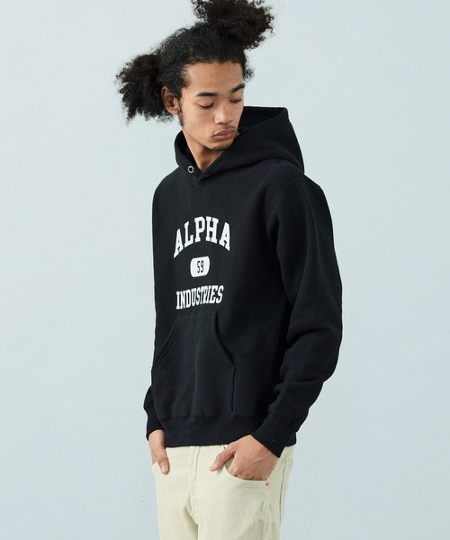 Alpha Industries（アルファインダストリーズ）の「ヴィンテージパーカースウェット（パーカー・メンズ・ブラック/ヘザーグレー/ネイビー・MEDIUM/LARGE/X-LARGE）」の5枚目の写真